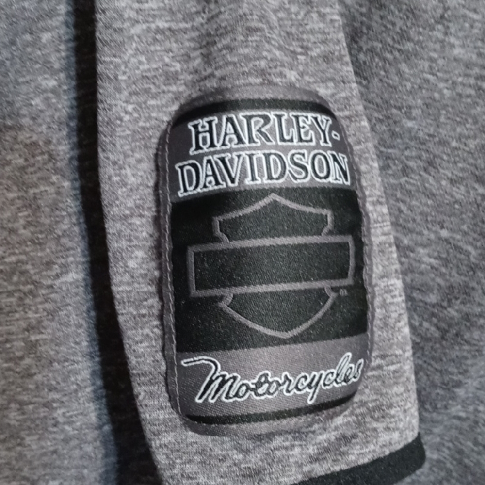Harley Davidson Pull Over Grey Jacket Half Zip - image 8